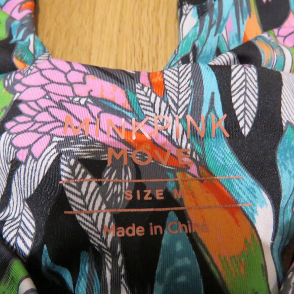 MINKPINK MOVE Tropical Leaf Print Bike Athleisure Gym Shorts Workout - Size M - Picture 13 of 13
